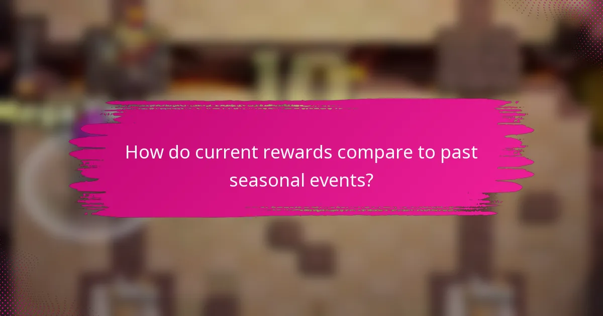 How do current rewards compare to past seasonal events?