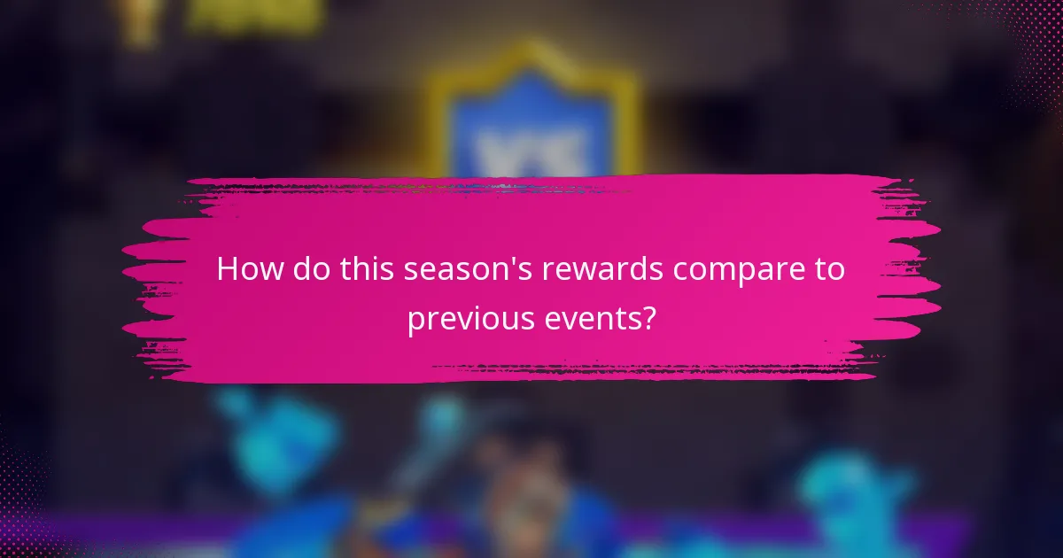 How do this season's rewards compare to previous events?