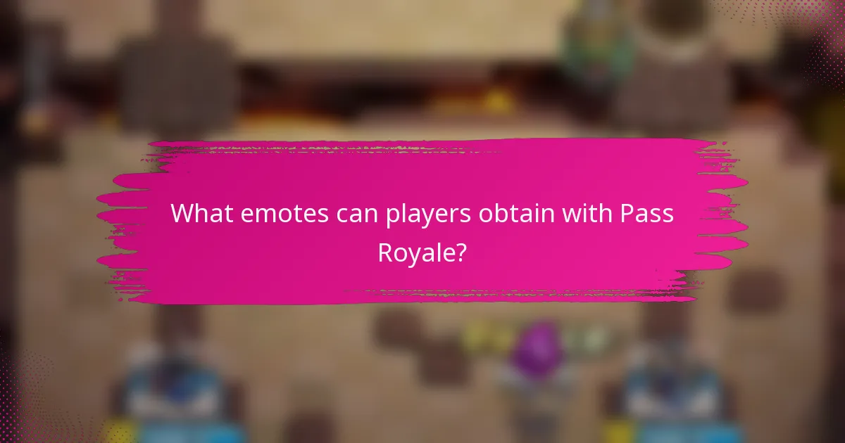What emotes can players obtain with Pass Royale?